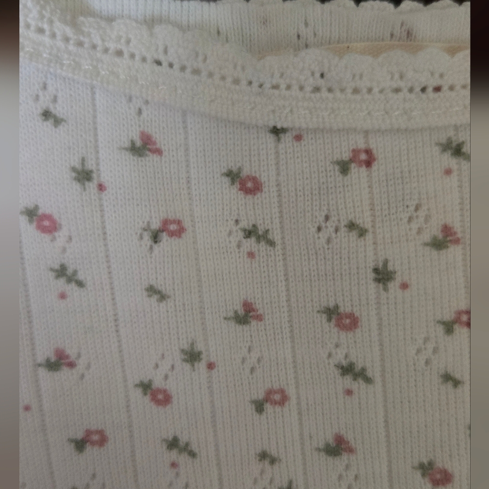 NWOT, POL, Clasic Floral White Spaghetti Strap Nighty, Sz. S - Picture 4 of 4